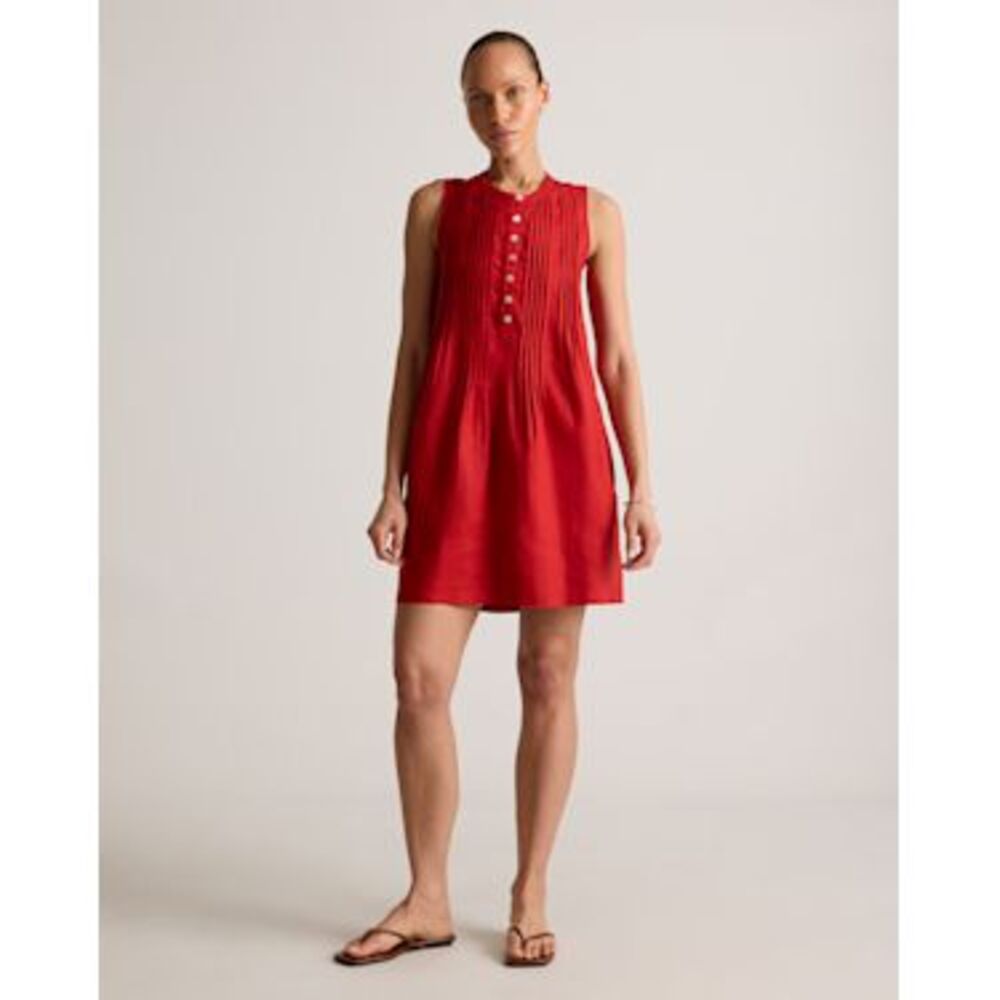 Quince Red Sleeveless Linen Dress NWT